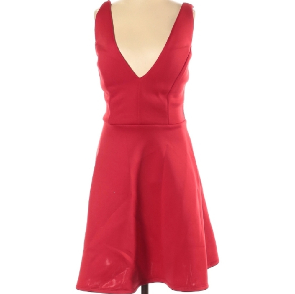 Hot Gal by Wet Seal Dress,solid Red. Double straps,low cut back with Flare skirt